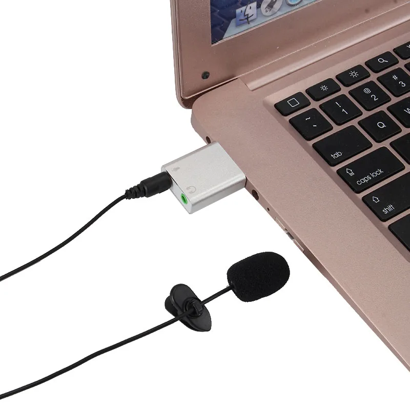 USB нагрудный микрофон клип на кардиоидный Конденсор компьютерный микрофон со звуковой картой для ПК OC