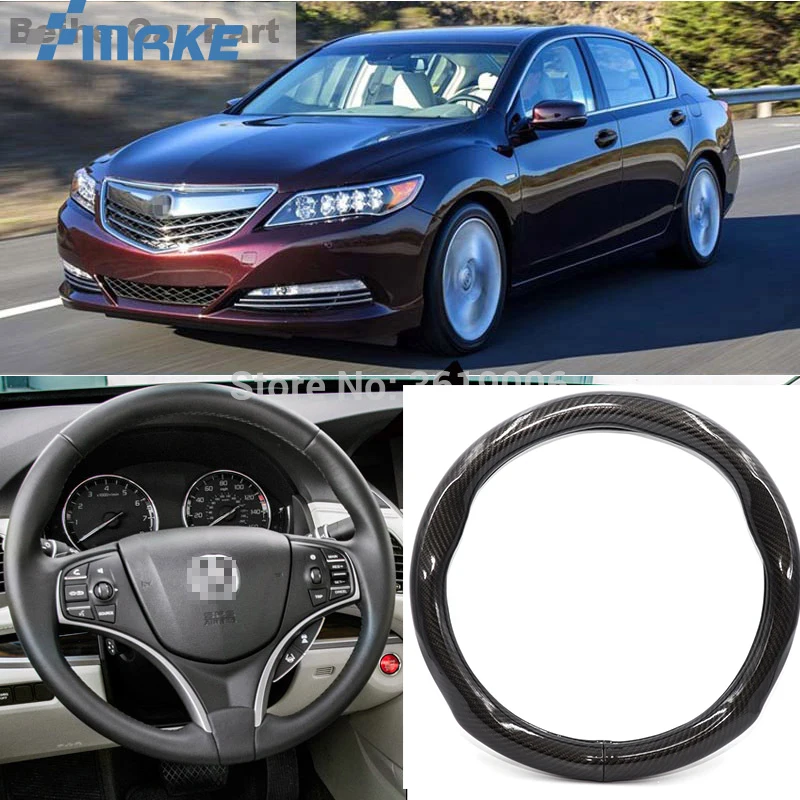 SmRKE автомобильные аксессуары для Acura RLX черный карбоновый кожаный чехол на руль спортивный гоночный автомобиль Стайлинг