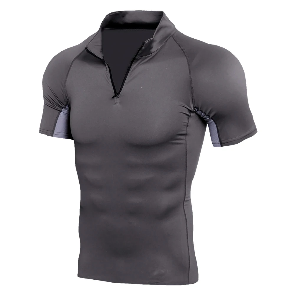 Новая мужская облегающая короткая футболка для бега компрессионная быстросохнущая Футболка мужская Спортзал Фитнес Бодибилдинг футболка для бега одежда