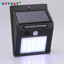 BUYBAY Brand LED Solar Light Outdoor Porch Lighting PIR Motion Sensor Solar lamp Garden Wall Yard Deck Security Lights 20LEDs