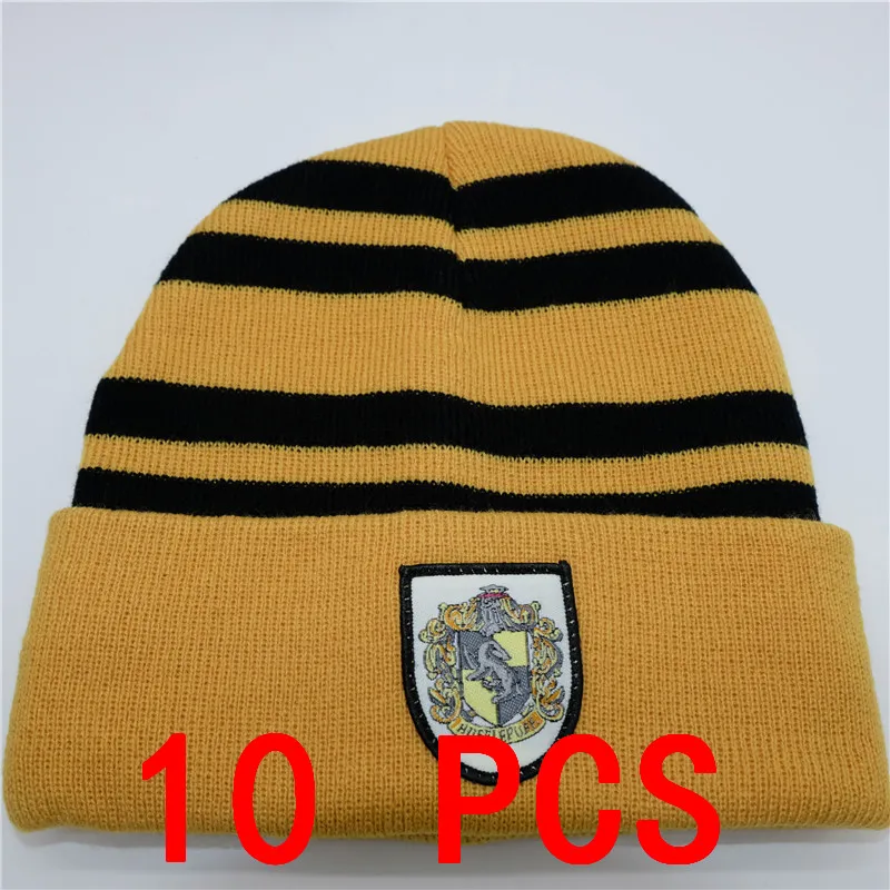 10 PCS Badge cap 10 шт/Партия Костюмы Гермионы шапки Галстуки Носки Гриффиндор шарф Слизерин перчатки Hufflepuff Кепка Когтевран для мужчин и женщин - Цвет: 10 PCS Badge cap
