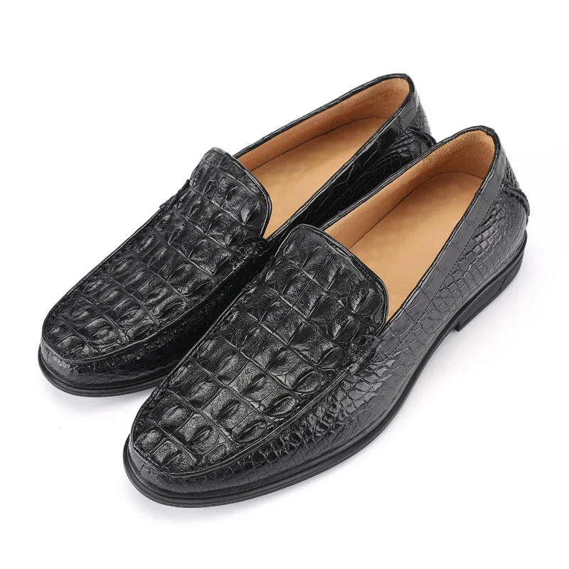 

2020 new men's loafers moccasins men shoes luxury brand Korean style crocodile leather casual shoes beans shoes chaussure homme