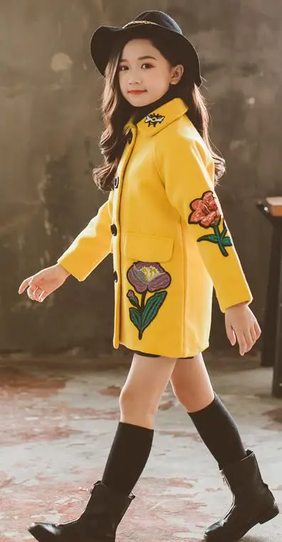 Золотой Girls Coats Outerwear Floral Pattern Girl Coat Full Length Jacket For Children Winter Costume For Girls 6 8 10 12 14 Year - Цвет: Золотой
