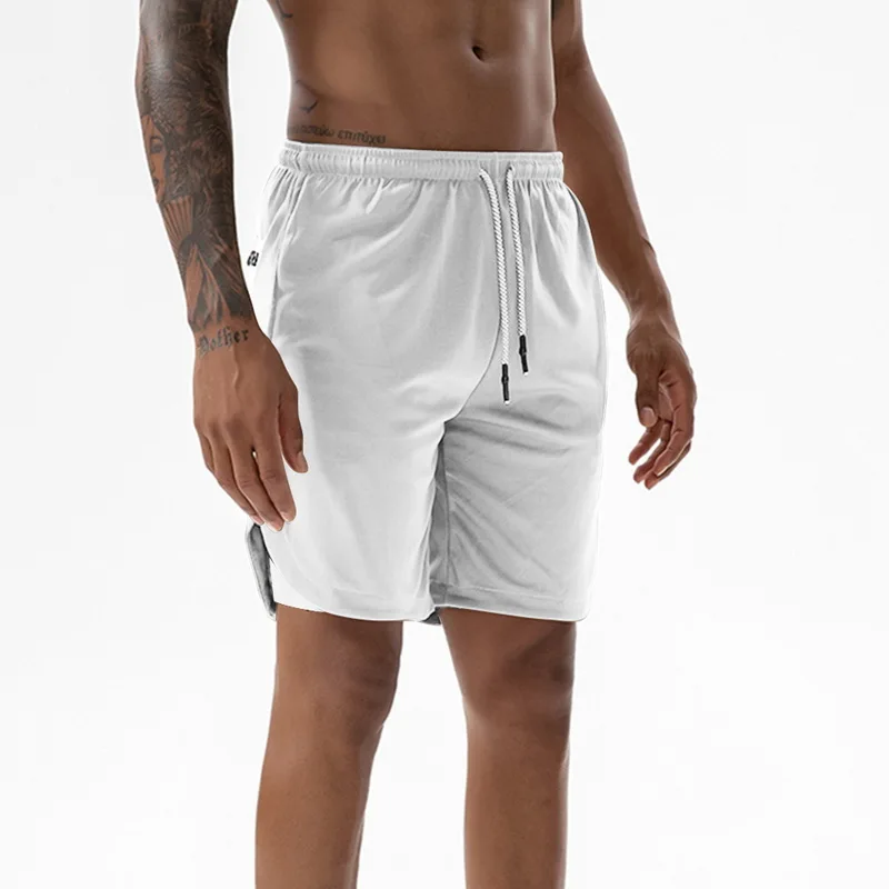 Однотонные шорты для тренировок, бодибилдинга,, 2 в 1, мужские шорты для спортзала, внутренние карманы, на завязках, короткие шорты для бега, тренировочные узкие укороченные штаны