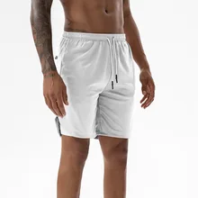 Однотонные шорты для тренировок, бодибилдинга,, 2 в 1, мужские шорты для спортзала, внутренние карманы, на завязках, короткие шорты для бега, тренировочные узкие укороченные штаны