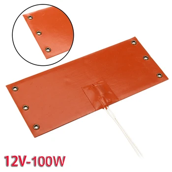 

1pc Heater Silicone Pad 10x23.5cm 12V 100W 1.5mm Heating Mat Flexible Quick Heat Transfer Space Heaters