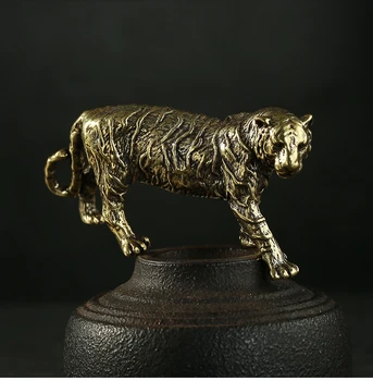 

2020 TOP COOL HOME OFFICE company SHOP CAR TOP Good Efficacious Talisman Money Drawing animal brass Tiger FENG SHUI small statue