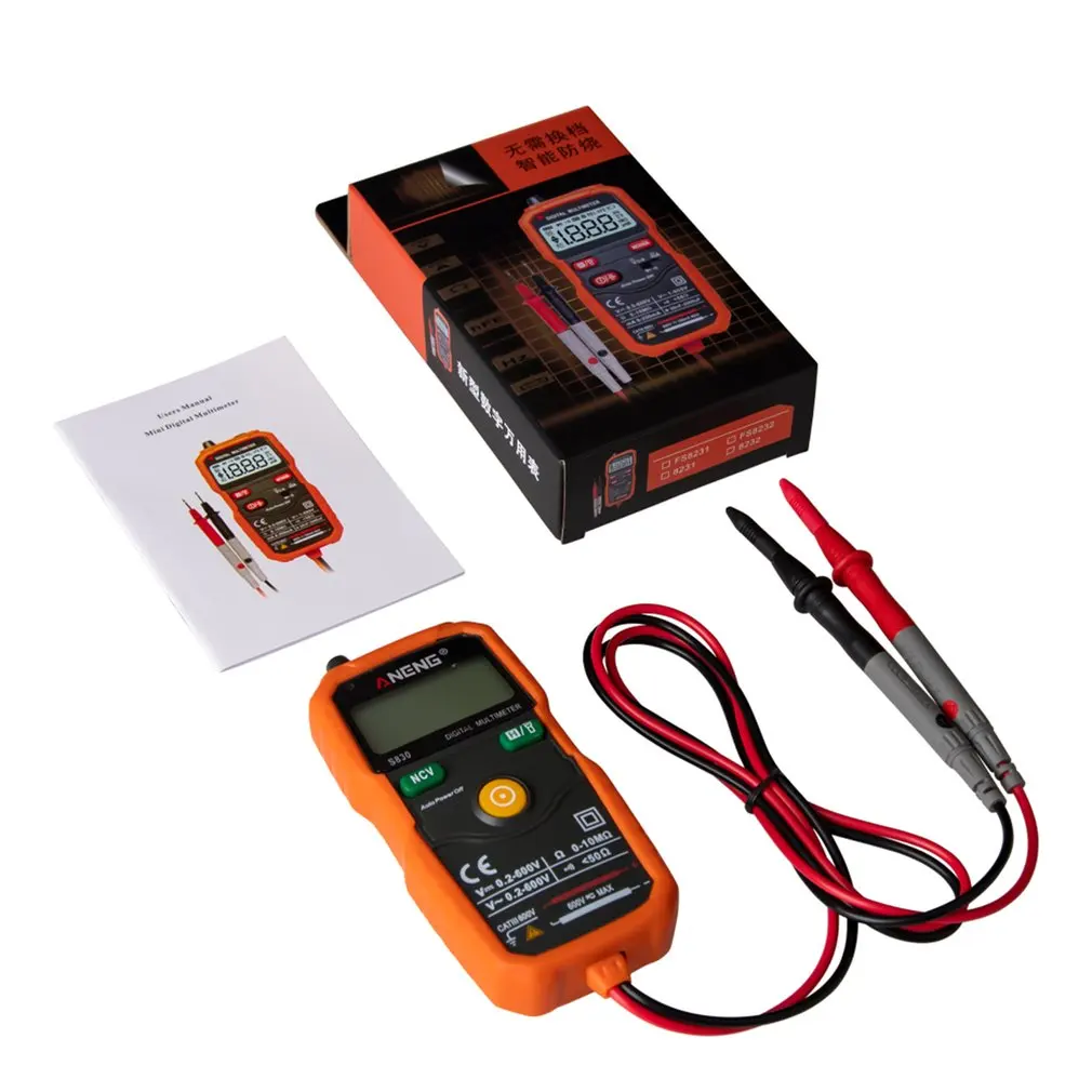 

NCV Digital Smart Multimeter Non-contact DC/AC Voltage Current Meter Resistance Capacitance Tester LCD Display With Night Light