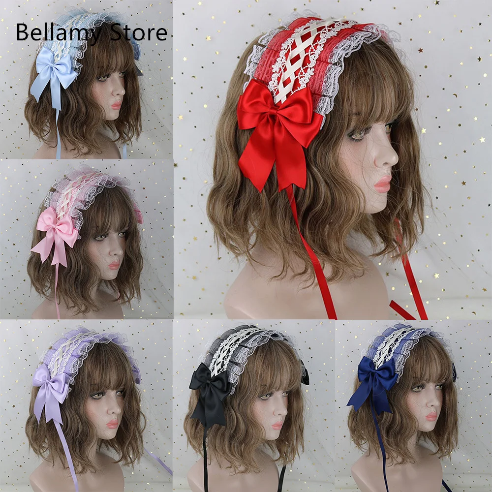 

Лолита повязка на голову на Контур верхней губы ручка в форме ангела Универсальный в виде бабочками и кружевом для девочек повязка на голову, KC