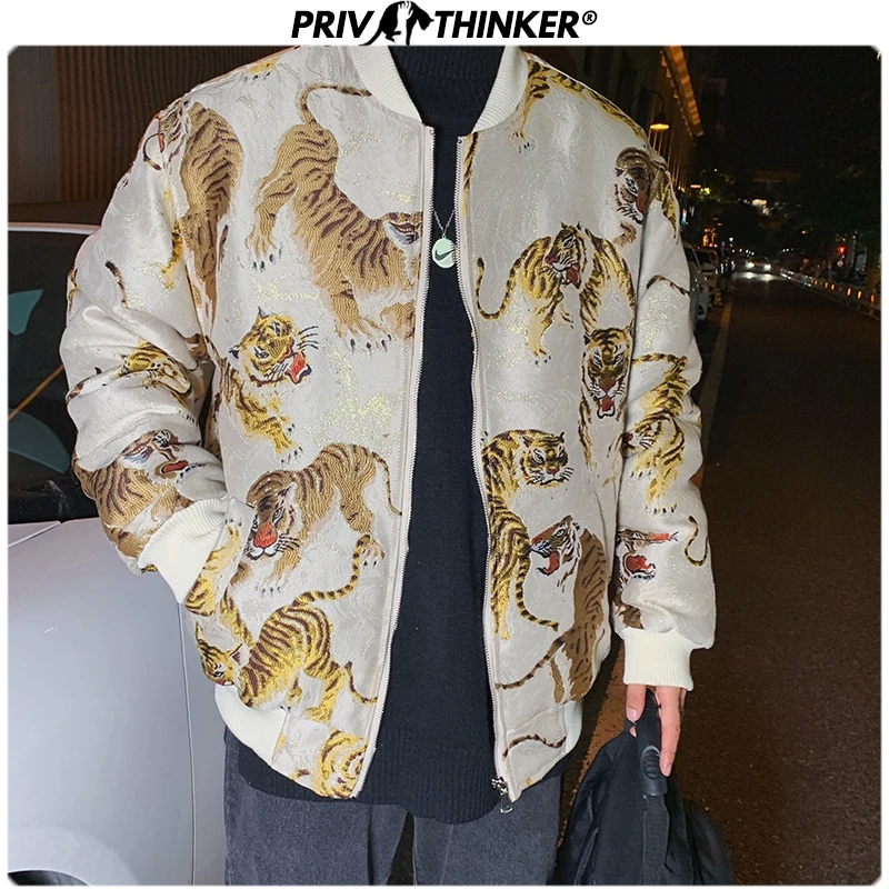 

Privathinker Winter 2020 Men's Embroidery Tiger Hip Hop Jackets Parkas Men Thicken Warm 4XL Fashion Coat Male Streetwear Parka