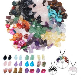 

933Pcs Irregular Chips Stone Beads Gemstone Beads Kit Crystal Chip Beads for Necklace Bracelet Earrings Jewelry Making