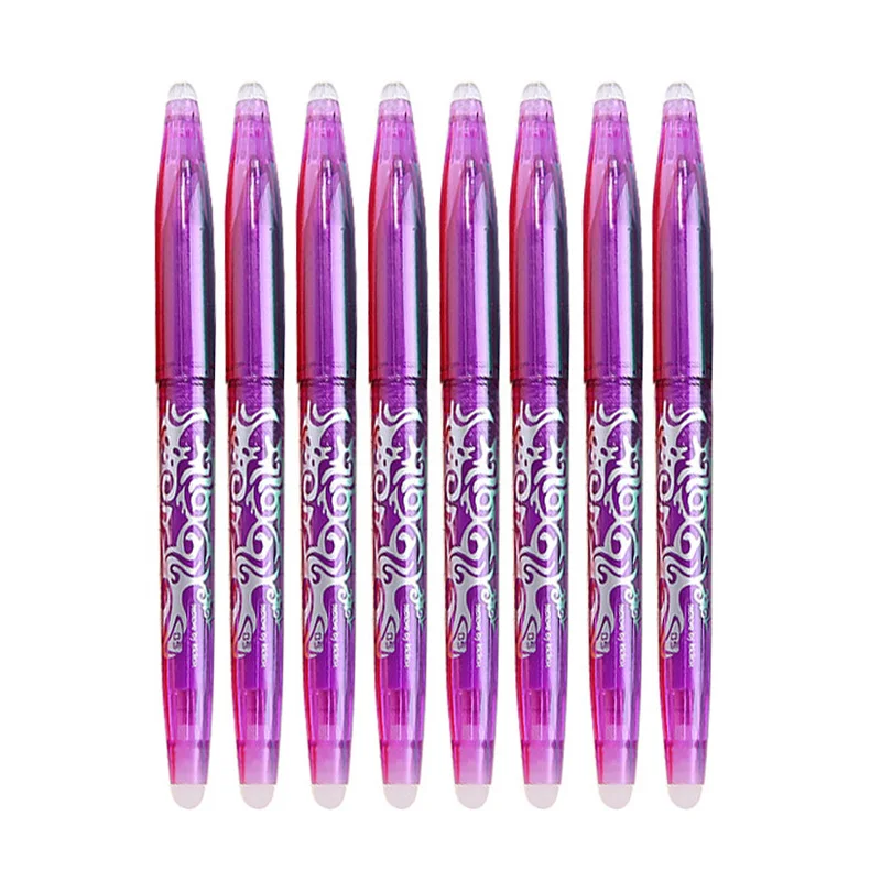 8pcs purple pen- Set 8 шт./компл. 0,5 мм стираемая ручка заправки зажигалок стержень Цвет Фул 8 расцветок креативные инструменты для рисования студенческий пишущие инструменты офисные милые канцелярские принадлежности - Цвет: 8pcs purple pen- Set