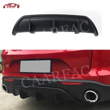 Carbon fiber / ABS Car Rear Lip Diffuser For Alfa Romeo Stelvio Fins Shark Style Skid Plate Car Bumper Guard