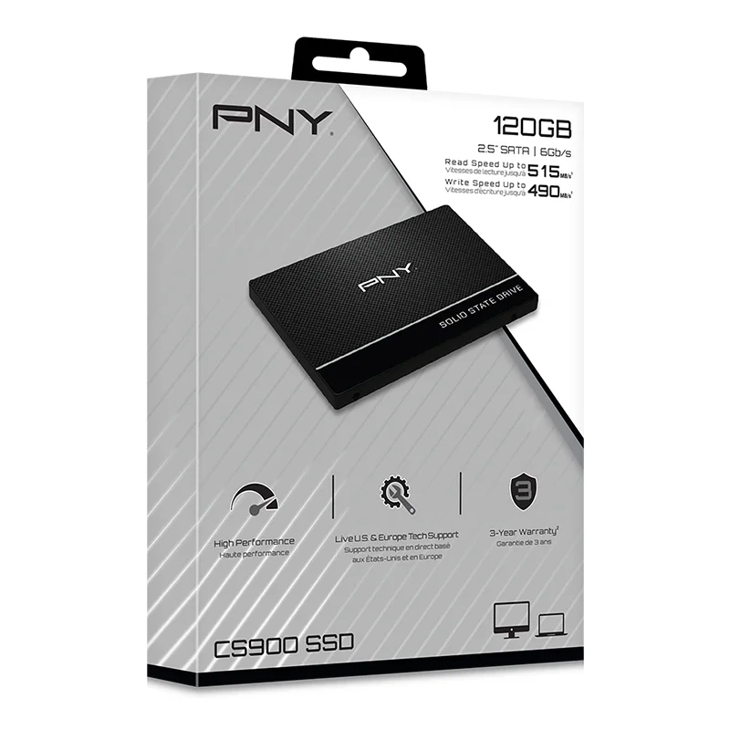 Твердотельный накопитель PNY CS900 120Гб SSD 2.5” 7мм SATA 6Гб/с Чтение запись: 515 / 490