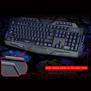 

Ergonomic Design USB Gaming Keyboard 3 Color LED Backlight Crackle PC Keyboard Multimedia 3 styles