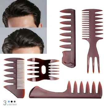 

5pcs/Lot Double Side Tooth Combs Fish Bone Shape Hair Brush Barber Hair Dyeing Cutting Coloring Brush Man Hairstyling Tool