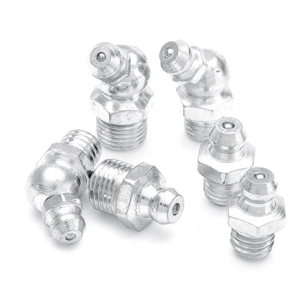 130Pcs Hydraulic Grease Nipples Imperial BSP UNF M6 M8 M10 45&deg; Galvanized Metal Grease Nipple Fitting Assortment Kits Fitting