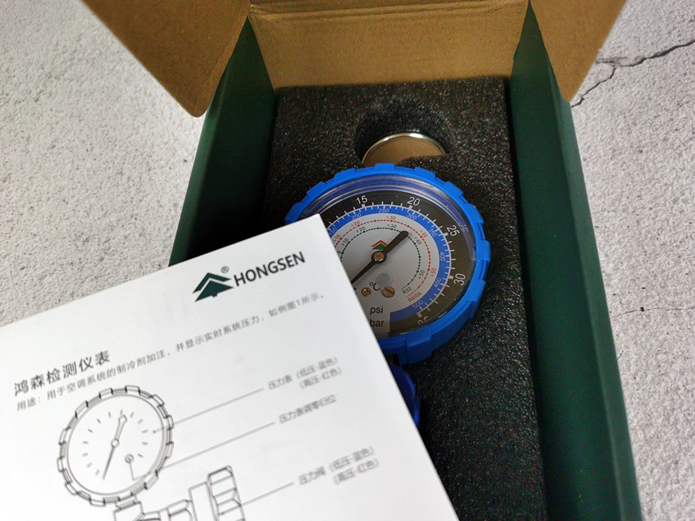 medidor de baixa pressão único com medidor de dosagem de ar condicionado da válvula manifold gauge para refrigeração