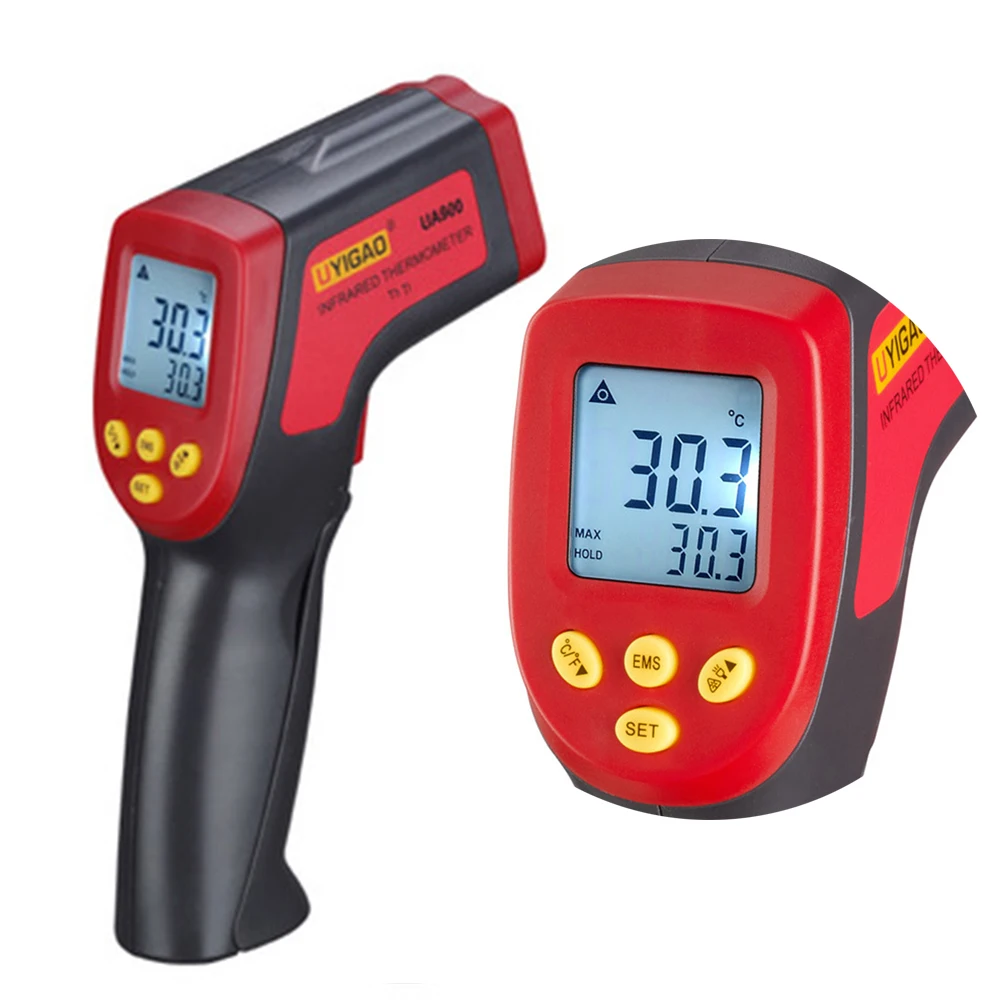 

New -32~950C Digital Infrared IR Thermometer 12:1 Handheld Temperature Tester Pyrometer with Backlight Adjustable Emissivity