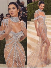Custom Luxry High End Dubai Celebrities Show Event Kendall Model Portrait Formal Banquet Gal Couture Ladies Anniversal Trailing