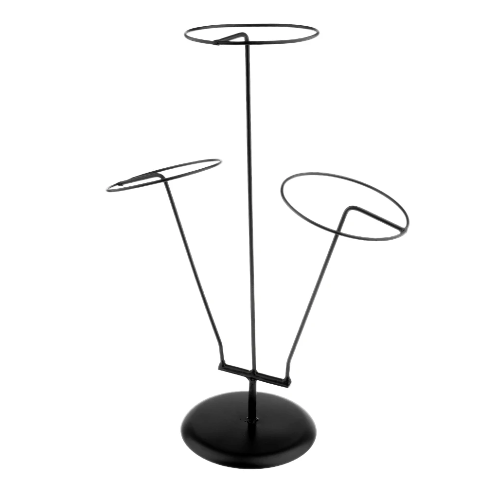 Premium Metal 3 Heads Hats Caps  Wigs Display Holder Home Support Rack Hat Display Stand Hat Wig Storage Display Stand