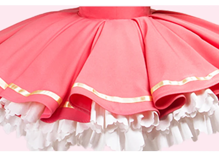 Cardcaptor Sakura Cosplay Kostüm Kinomoto Sakura Rosa Kleid mit Flügeln Karneval Halloween Frauen 10