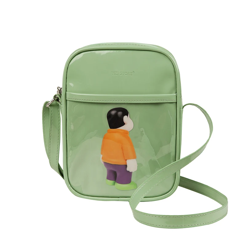 YIZISTORE оригинальные прямоугольные мини-Сумки из искусственной кожи, забавные женские сумки-мессенджеры, подходящие для большинства телефонов серии игрушек(Fun kik - Цвет: fruit green bag