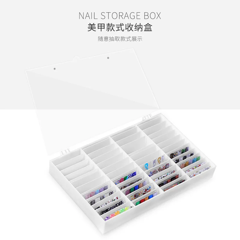 

Japanese Style Dustproof Nail Color Card Display Board Storage Box Nail Style-like Showing Stand Acrylic Pulling 44 Lattice