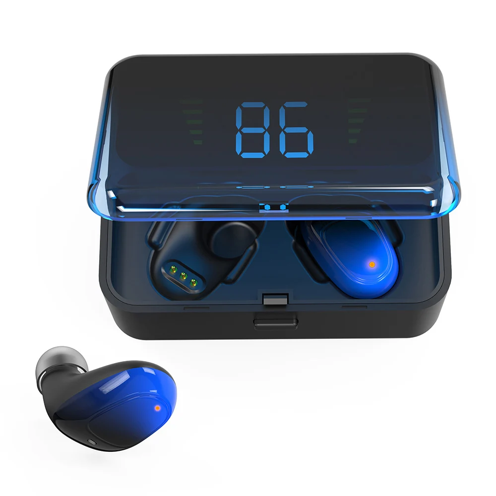 ES01 TWS Bluetooth наушники V5.0 Touch беспроводные наушники 9D стерео спортивные водонепроницаемые гарнитура громкой связи Мощный светодиодный дисплей
