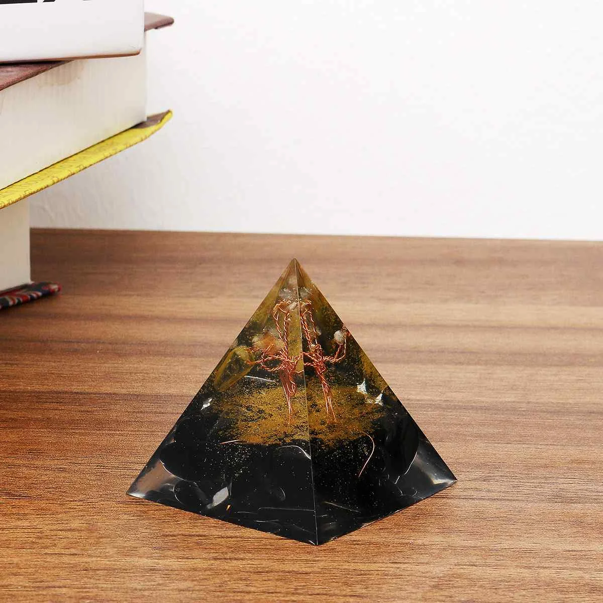 6 см Orgonite улучшение Фортуны помочь бизнес башня натуральный кристалл энергии Orgone пирамиды процесс украшения смолы счастливый подарок