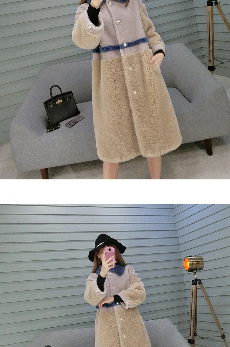Sheep Shearing Winter Coat Women Real Fur Coat Women Korean Wool Jacket Women Clothes Manteau Femme BGS80645 YY1094