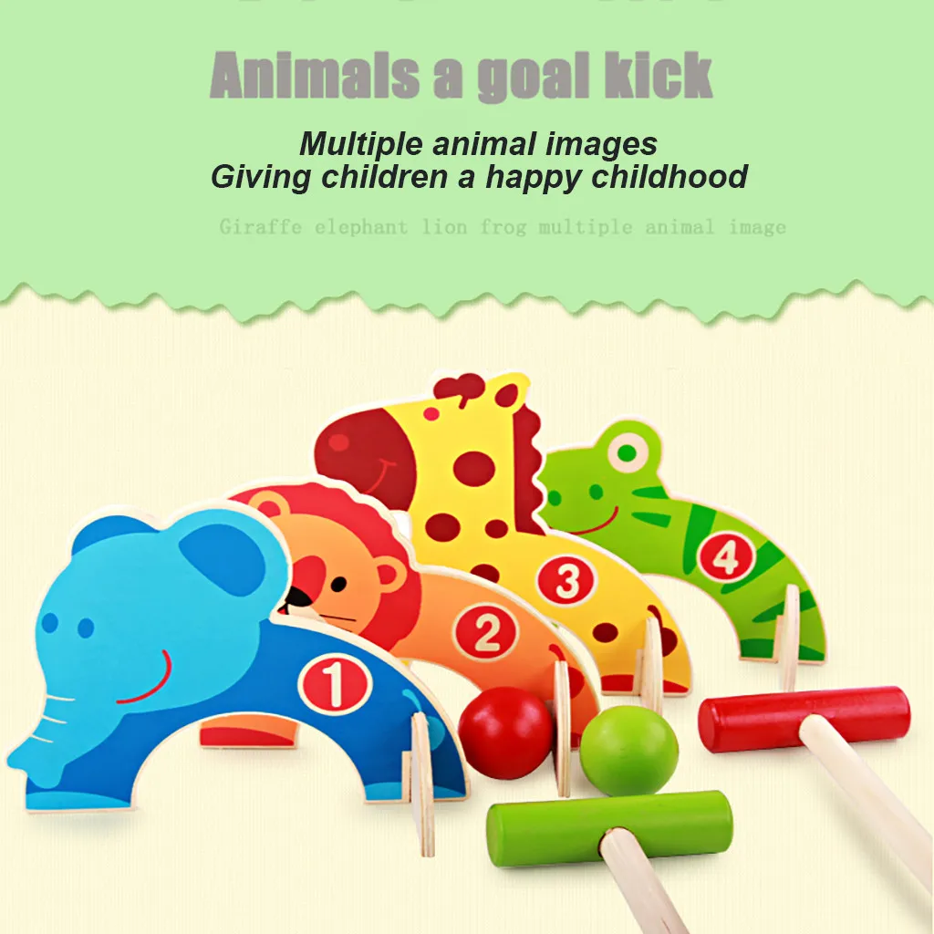 

Kids Early Education Fun Learning Toys For Children Wooden Learning Puzzle Animal Baseball Game Gateball Kids Toys Kit W903