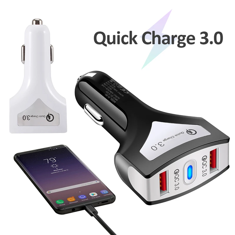 

Dual USB QC3.0 Fast Charge Car Charger with LED Light Car Phone Charger Auto Product Car Accessories Easy To Operate
