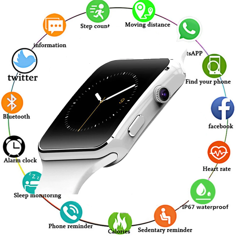 

2019 Smart Watch Support SIM TF Card H Camera Smartwatch Bluetooth Dial/with Camera Touch Screen for IPhone Xiaomi Android IOS