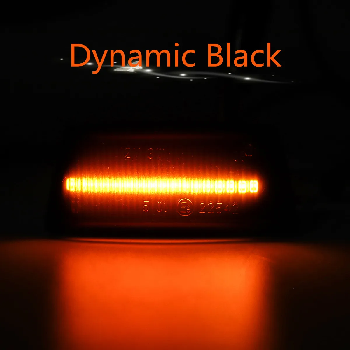 Flowing Black 2x Динамический светодиодный боковой маркер, плавный указатель поворота, светильник, последовательная мигалка для Opel, для Insignia A Zafira, B, Corsa, D, для Chevrolet - Испускаемый цвет: Flowing Black