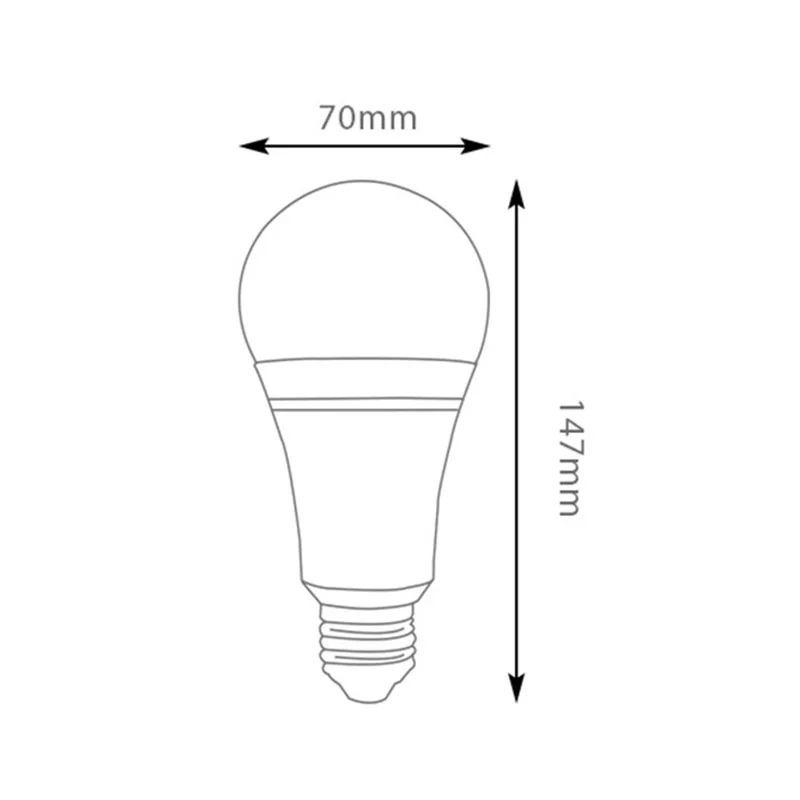 

900LM-1100LM Smart Bulb 70*146mm E26/E27 Lighting Lamplight Home 100-240V 50000 hours Room Office
