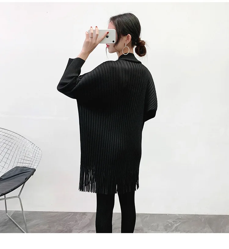 Miyake плиссированный топ с кисточками, весна, новинка, свободная плиссированная нижняя часть, футболка для женщин
