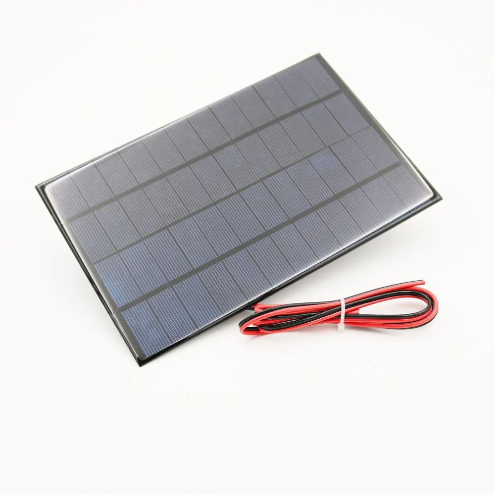 12V 4,2 W 350mA продлить провода Панели солнечные поликристаллические кремниевые DIY Батарея Зарядное устройство небольшой мини солнечная батарея кабель игрушки 12V