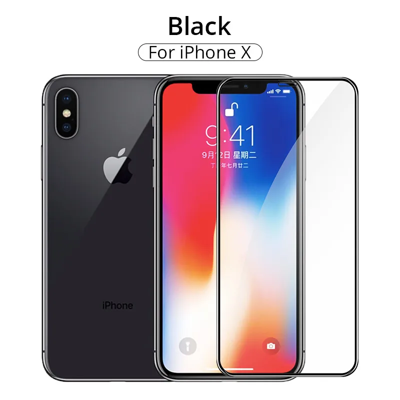 PZOZ закаленное стекло для iPhone 11 Pro X XS Max XR Plus, Защитная пленка для экрана телефона для iPhone11 Pro 5,8, 6,1, 6,5 полное покрытие стекла - Цвет: For iPhone X