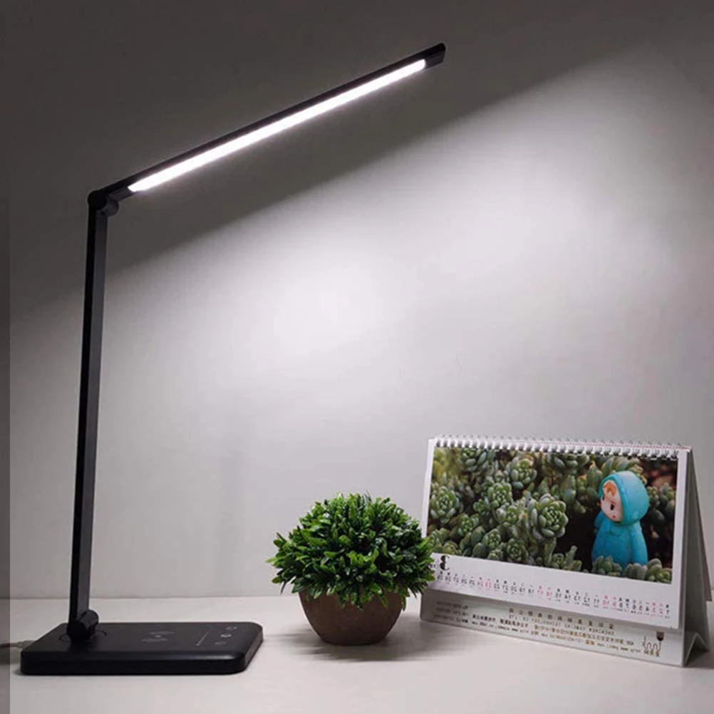 

LED Wireless Desk Lamp USB Charging 5 Lighting Modes Stepless Dimming Angle Adjustable Eye-Caring Lamp For Home Office Desk Lamp