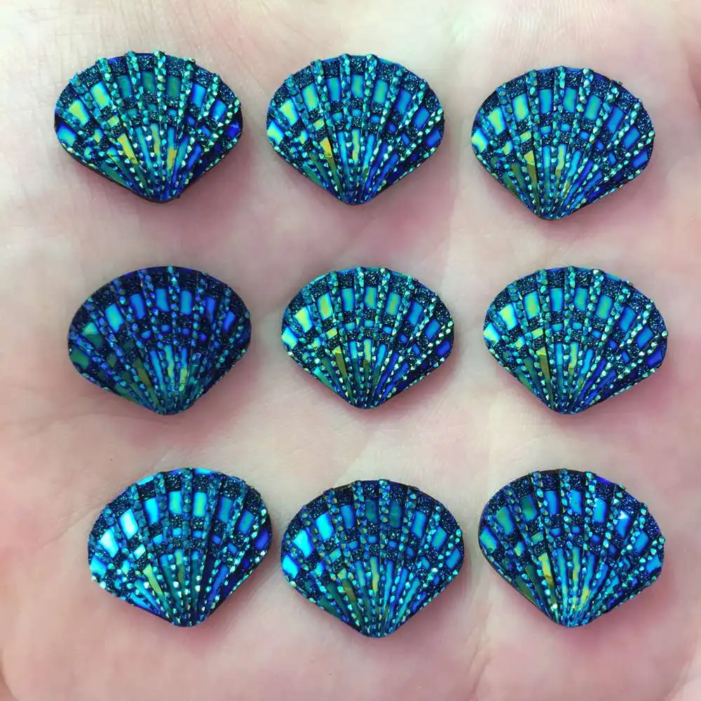 Glitter AB Resin Crystal Shell Flatback Rhinestone Scrapbook Embellishment DIY Wedding Appliques Crafts Supplies 40PCS resin rhinestones resin rhinestones and pearls rhinestone crystals rhinestone accessories rhinestones beads resin craft decoration