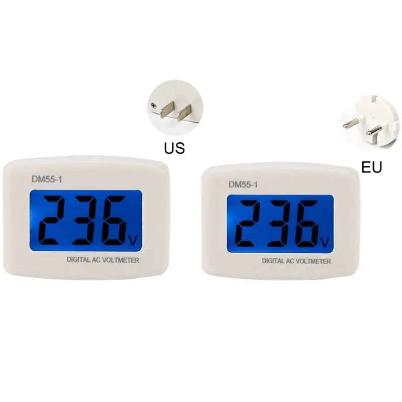 

DM55-1 Digital LCD Voltage Test Monitor AC 80-300V Plug In Volt Meter Voltmeter