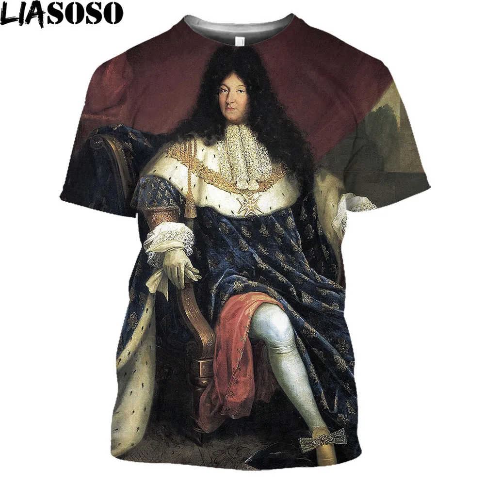 LIASOSO Fashion Louis XIV Louis 14 3D Printed T Shirt Men Women