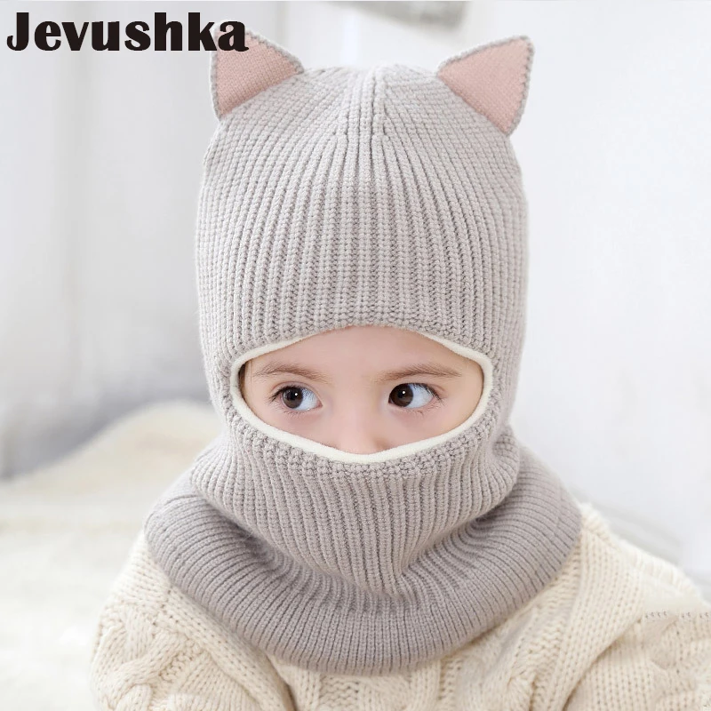Balaclava Hat Knitted Helmet Hat Winter Children Balaclava Hats