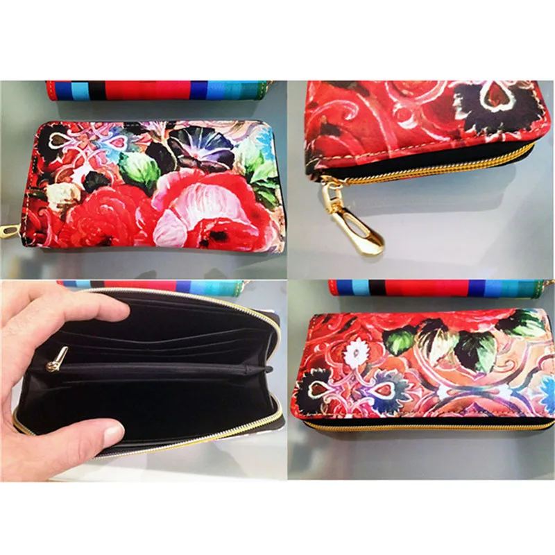 INSTANTARTS-Wolf-Moon-Animal-Women-Wallets-Money-Card-Holder-Ladies-Purse-Female-Zipper-Clutch-Leather-Long
