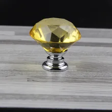 Производители поставляют желтые Хрустальные стеклянные бриллианты ручка | дверная ручка со стразами международная торговля 30 мм