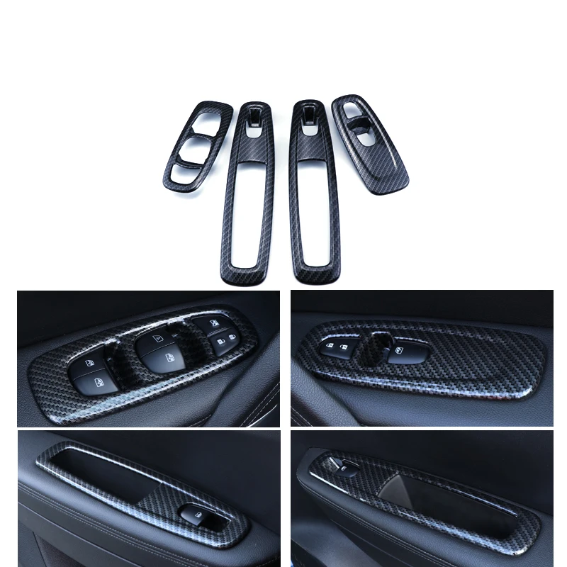 Lsrtw2017 углеродного волокна abs украшение интерьера автомобиля планки для renault koleos kadjar - Название цвета: windon control trims
