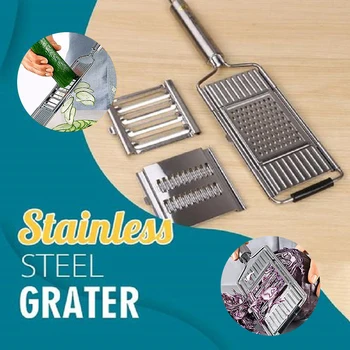 

Easy Clean Vegetable Slicer Shredder Cutter Stainless Steel With Handle Manual Potato Carrot Portable Multi Purpose Grater Onion