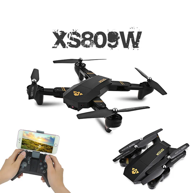 Квадрокоптер Visuo XS809W XS809HW складной мини Дрон для селфи с Wi Fi камерой 0 3 МП/2 МП