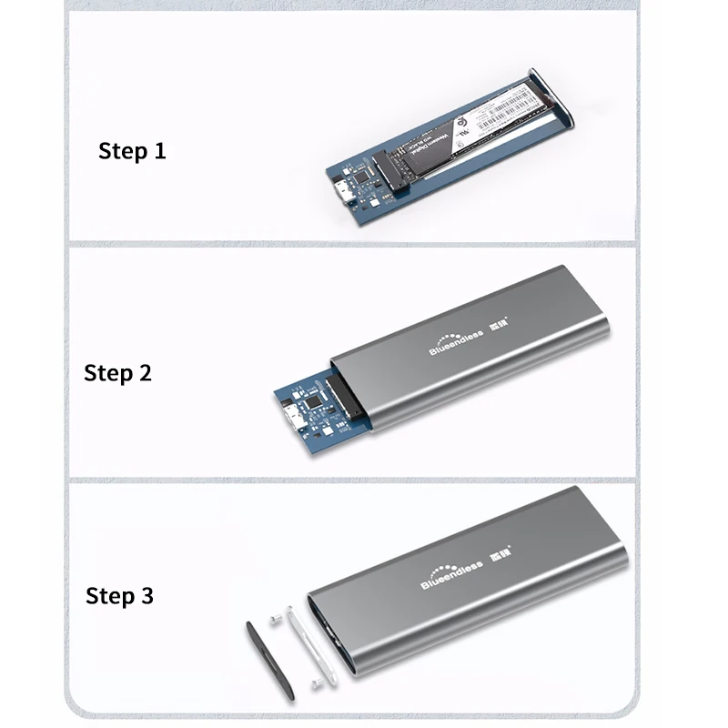 Blueendless 2242 2260 2280 мм M.2 Ngff(Sata) Ssd к Usb 3,0 Внешний Hd жесткий диск Корпус для хранения адаптер Поддержка B Ключ
